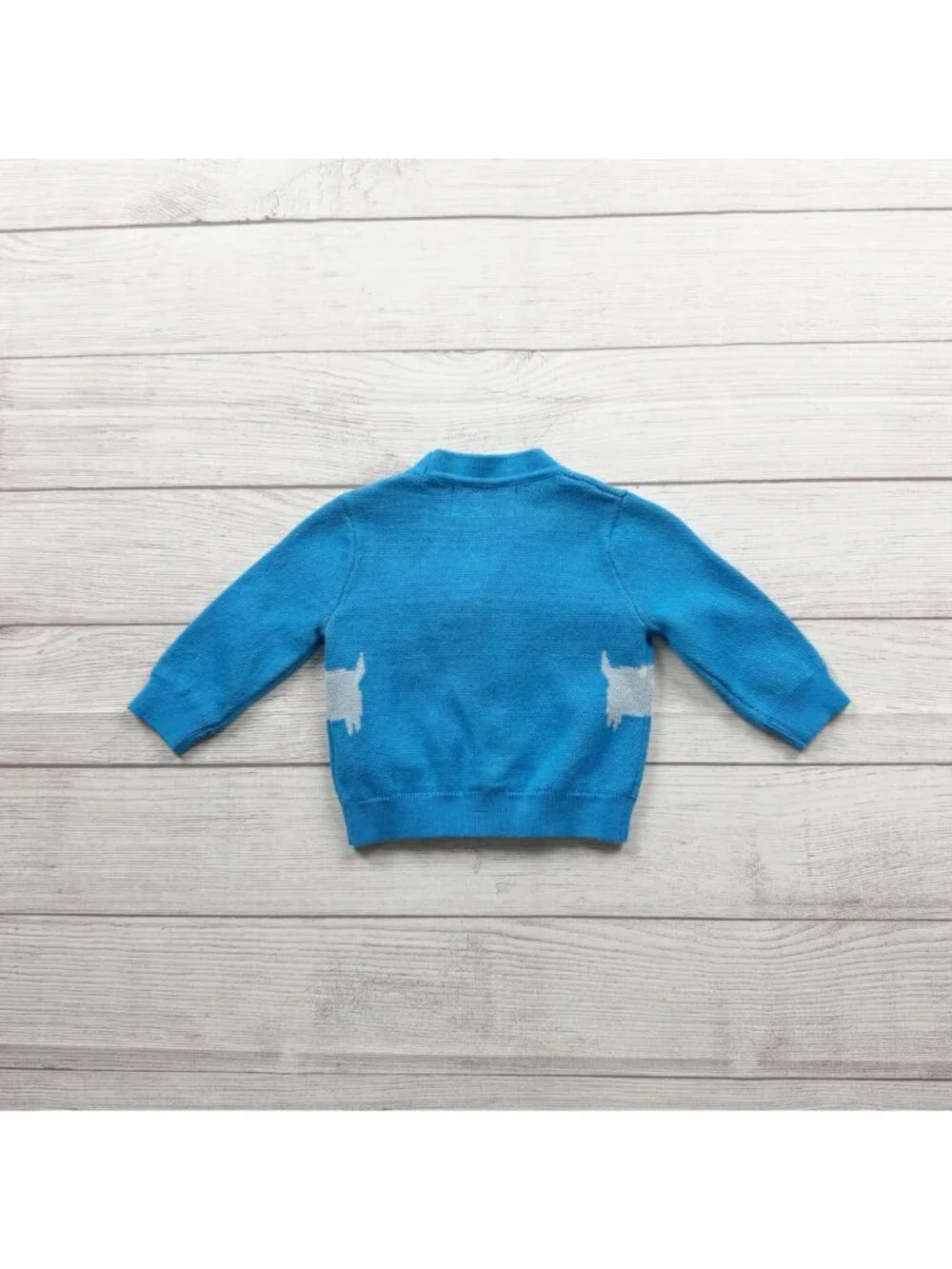 Old Navy Baby Dog Cardigan Sweater Blue Buttons Cotton Knit Design 3-6 Months